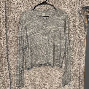 PINK Cropped Long Sleeve Shirt